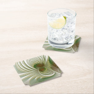 Dessous-de-verre En Papier Fleurs de fantaisie fractale douces et tendres