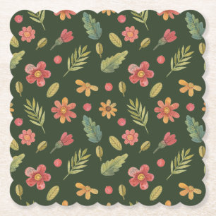 Dessous-de-verre En Papier Fleurs de Forêt Whimsical