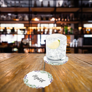 Dessous-de-verre En Papier Fleurs de lavande eucalyptus nom vert