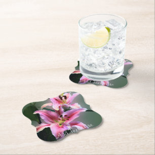 Dessous-de-verre En Papier Fleurs de lys roses et violettes