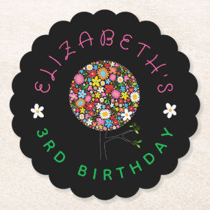 Dessous-de-verre En Papier Fleurs de printemps colorées Whimsical Pop Tree Pa