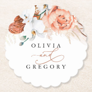 Dessous-de-verre En Papier Fleurs en terre cuite Pampas Grass Élégant Tropica