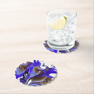 Dessous-de-verre En Papier Fleurs Iris Violets