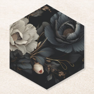 Dessous-de-verre En Papier Fleurs noires et blanches