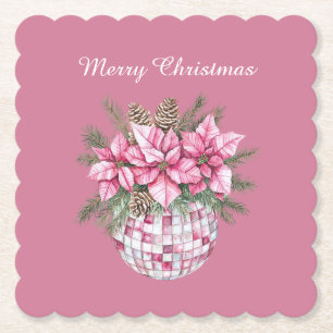 Dessous-de-verre En Papier Fleurs roses de Noël