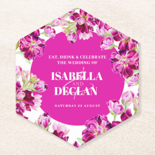 Dessous-de-verre En Papier Fleurs stocks roses mariage