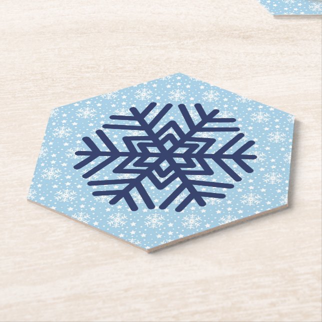 Dessous-de-verre En Papier Flocon de neige absorbant Noël (Incliné)