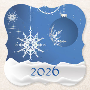 Dessous-de-verre En Papier Flocon de neige de Noël Coaster 2026 Ajouter un no