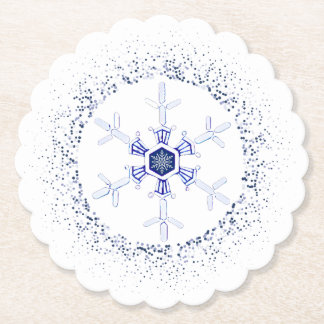 Dessous-de-verre En Papier Flocon de neige rond