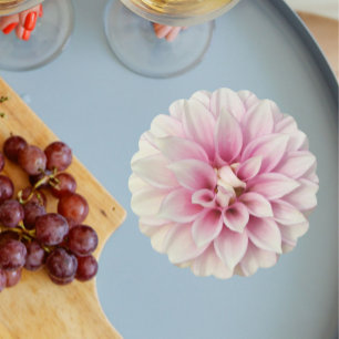 Dessous-de-verre En Papier Floral Dahlia rose et blanc