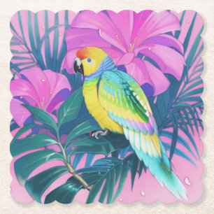 Dessous-de-verre En Papier Floral/hawaïen/tropical/perroquet