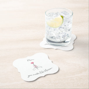 Dessous-de-verre En Papier Floral Love for Mom - Dessous de verre en papier