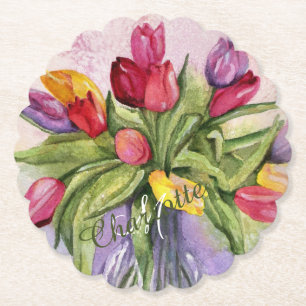 Dessous-de-verre En Papier Floral multicolore