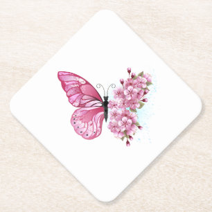 Dessous-de-verre En Papier Flower Butterfly