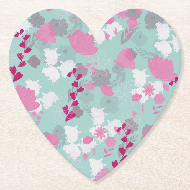 Dessous-de-verre En Papier flowers green (Devant)