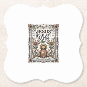 Dessous-de-verre En Papier Foi en Jésus Art Populaire Foi Chrétienne Jésus Ar