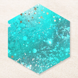 Dessous-de-verre En Papier Fond en feuille de turquoise menthe