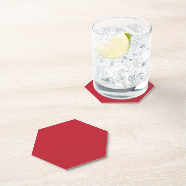 Dessous-de-verre En Papier Fond Rouge Foncé  (En situation)