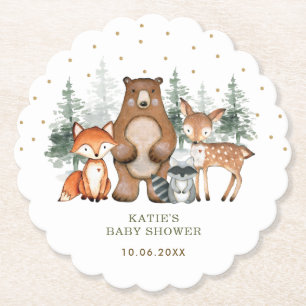 Dessous-de-verre En Papier Forêt de bois Gâteau Gâteau Topper Douche Faveurs