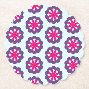 Dessous-de-verre En Papier Formes florales violettes et roses