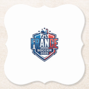 Dessous-de-verre En Papier France Football 2026 Football Gras Pays Typographi