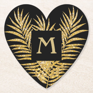 Dessous-de-verre En Papier Frances Palm Parties scintillant d'or