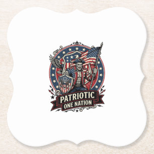 Dessous-de-verre En Papier Frankenstein patriotique brute de liberté Monstre