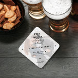Dessous-de-verre En Papier Free drinks funny photo wedding save the date<br><div class="desc">Boissons gratuites et un mariage sur le côté du mariage open bar enregistrer la date dessous de verre de boisson personnalisée avec la photo sur-le-champ transparent.</div>