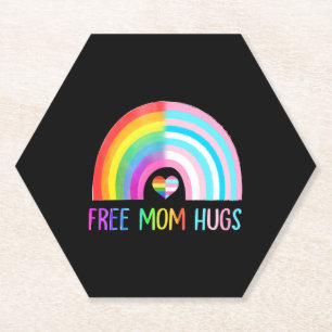 Dessous-de-verre En Papier Free Mom Hugs Gay pride Lgbtq Lgbt Rainbow Mothers