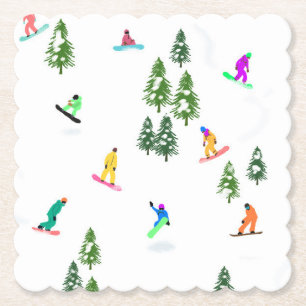 Dessous-de-verre En Papier Freeride Snowboarder Illustration de snowboard