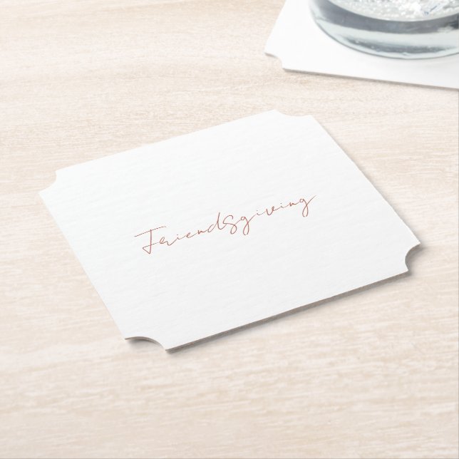 Dessous-de-verre En Papier Friendsgiving Fall Cinnamon Text Thanksgiving (Incliné)