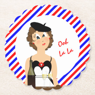 Dessous-de-verre En Papier Fromage Et Vin Français Thème Amusant Dessous de v