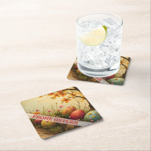 Dessous-de-verre En Papier Frühlingsblütenzauber mit Ostéréierpracht