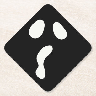 Dessous-de-verre En Papier Fun Halloween boo face fantôme effrayant Parti