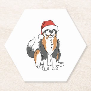 Dessous-de-verre En Papier Funky Australian Shepherd Christmas Chien à Père N