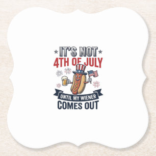 Dessous-de-verre En Papier Funny 4th Of July Hot Dog Vintage Patriotic Shirt_