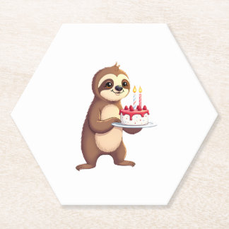 Dessous-de-verre En Papier Funny Birthday Cake with Sloth Costume for Boys an