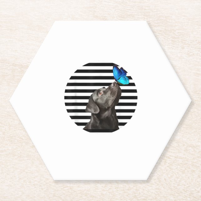 Dessous-de-verre En Papier Funny Black Labrador Retriever Lab Chien Propriéta (Devant)