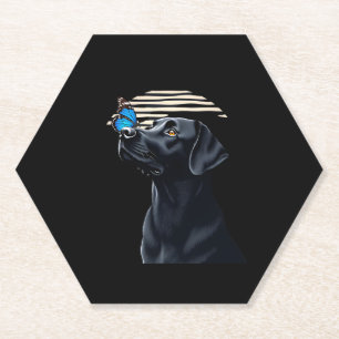 Dessous-de-verre En Papier Funny Black Labrador Retriever Lab Chien Propriéta