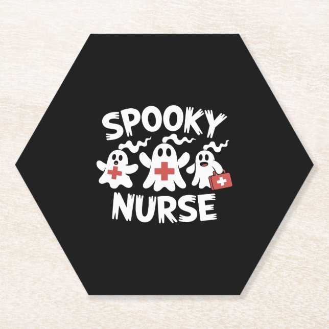 Dessous-de-verre En Papier Funny Nurse Halloween (Devant)