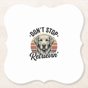 Dessous-de-verre En Papier Funny Retriever Chien Gravure Vintage Graphique Te