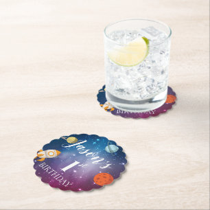 Dessous-de-verre En Papier Galaxy Rocket Jeu à thème Enfants 1er anniversaire