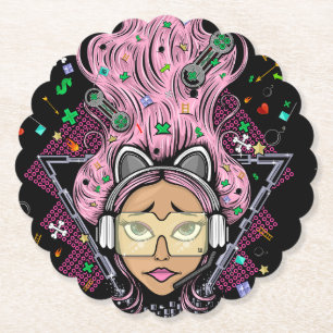 Dessous-de-verre En Papier Gamer fille