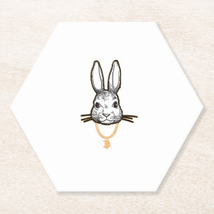 Dessous-de-verre En Papier Gangsta Bunny Rabbit Bitcoin TShirt Crypto pièce M