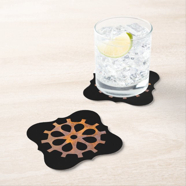 Dessous-de-verre En Papier Gear V Rusty Steampunk (En situation)