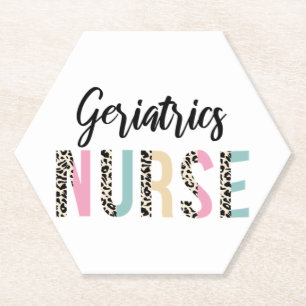 Dessous-de-verre En Papier Geriatrics Nurse mignon Leopard Design - Drôle cad
