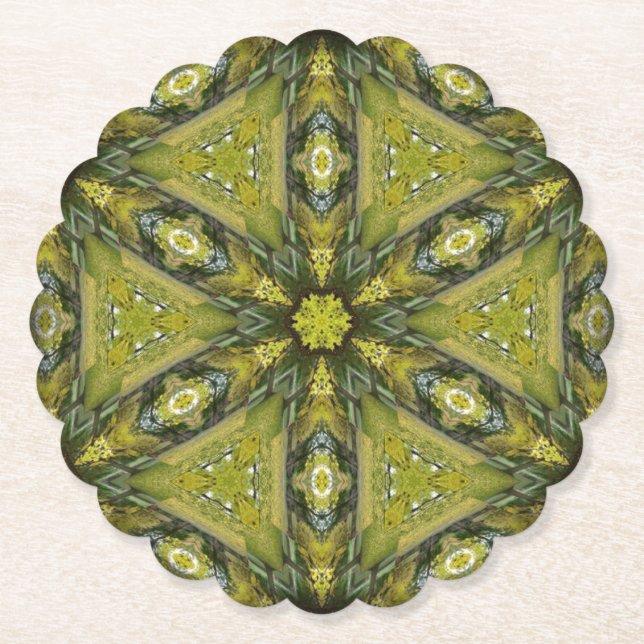 Dessous-de-verre En Papier Gingko Mandala (Devant)