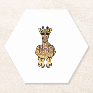 Dessous-de-verre En Papier Giraffe du doigt moyen drôle Offensive Rude Safari