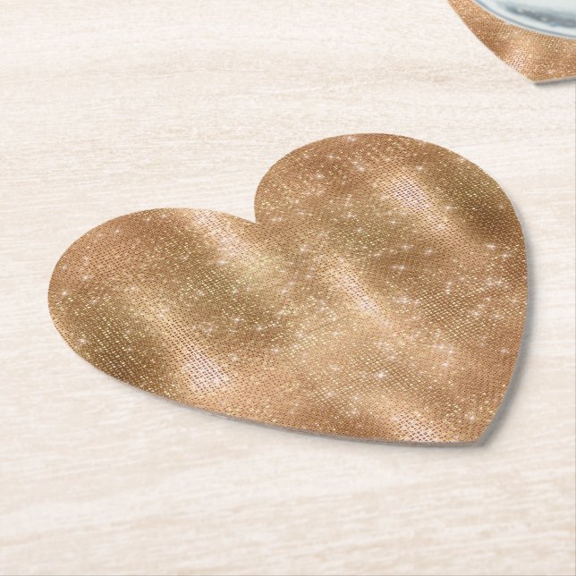 Dessous-de-verre En Papier Glitzy Champagne Gold Sparkam (Incliné)