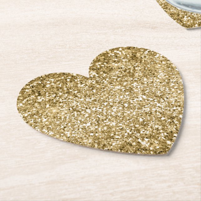 Dessous-de-verre En Papier Glitzy Sparkle Gold Parties scintillant           (Incliné)